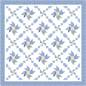 PINWHEEL POSIES Moda Quilt KIT Summer Breeze prints by Pastry Shop Quilts