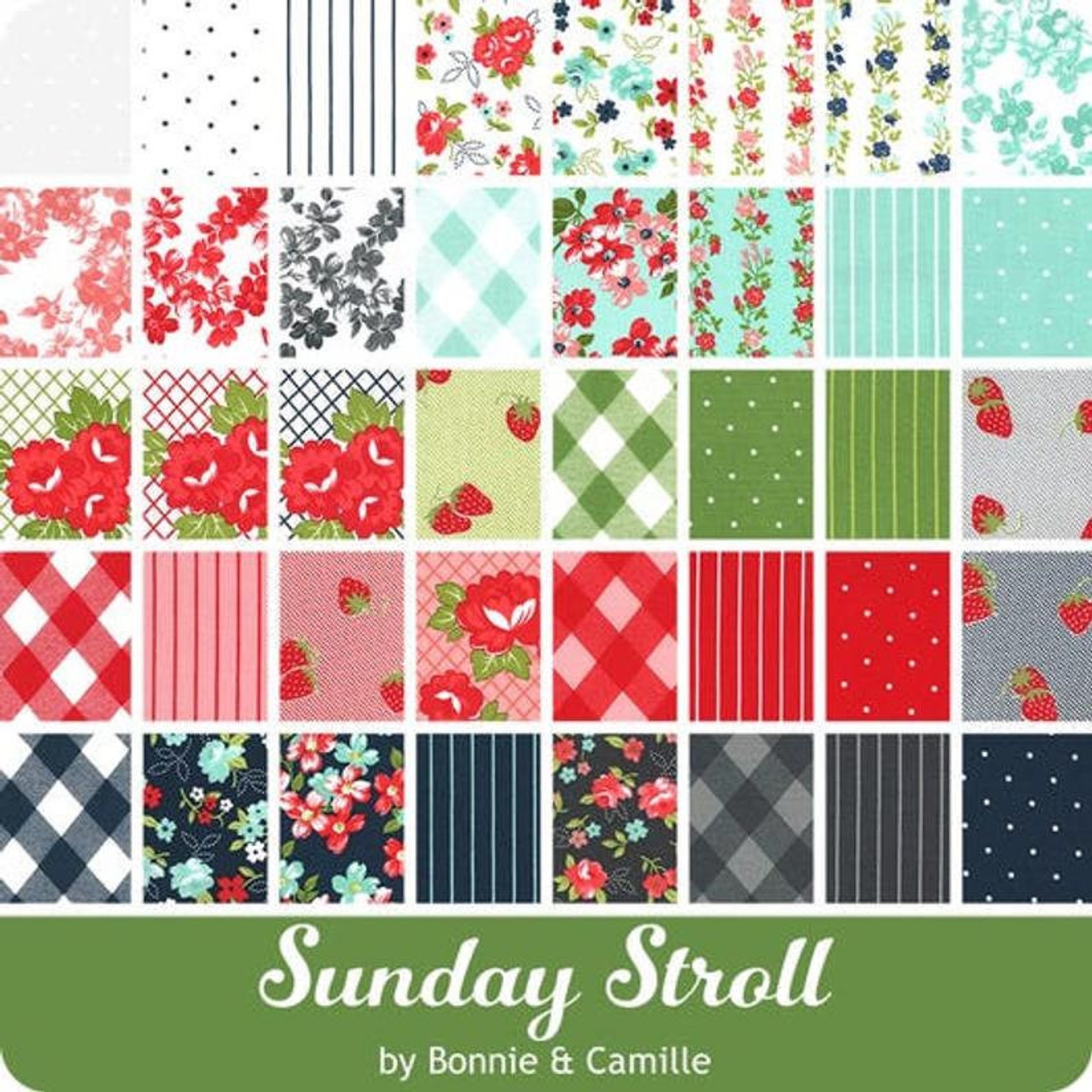 SUNDAY PICNIC Moda Sunday Stroll Pastry Shop Charm Quilt Kit Etsy