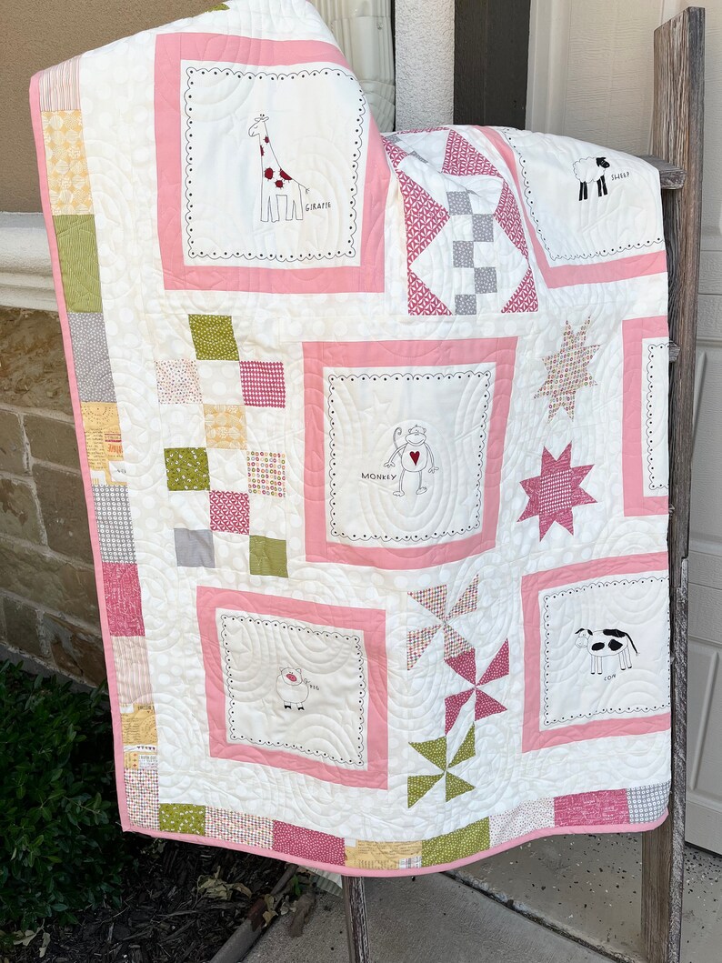 ANIMAL CRACKERS in a Box Pastel Moda Charm Quilt Kit Etsy