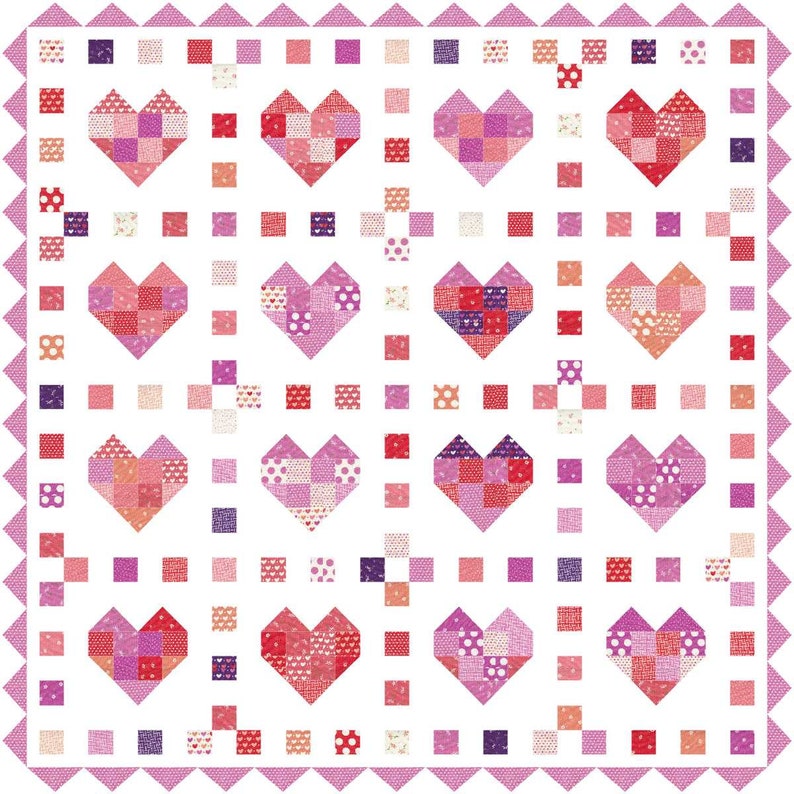 HEARTS SQUARED Charm Quilt KIT Sincerely Yours Pastry Shop Etsy