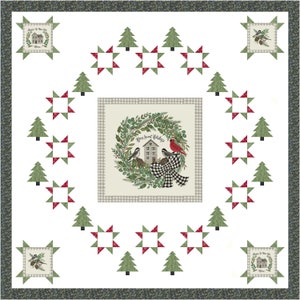 HOLIDAYS At HOME Moda Panel CHRiSTMAS Quilt KIT Deb Strain prints by Pastry Shop Quilts