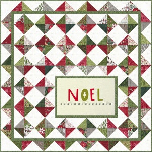 NOEL Charm Panel Quilt Kit featuring Moda Hustle & Bustle by Basic Grey designed by PASTRy SHoP