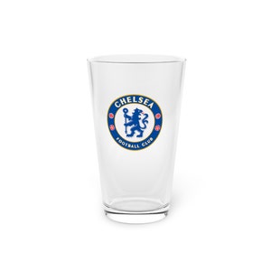 Chelsea FC Pint Glass, 16oz, Chelsea FC fan gift, Chelsea Fan Glass, Chelsea gift, Premier League glass, Chelsea FC