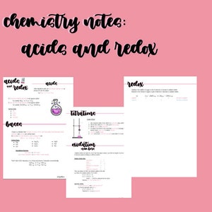 Chemistry Revision Notes: Acids & Redox pt1