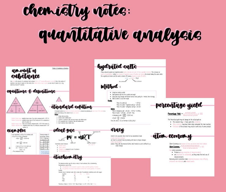 Chemistry Revision Notes Quantitative Analysis Etsy UK