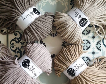 Bobinas 5mm Cordón trenzado Premium 100m, Cordón Macrame, Cordón de algodón reciclado, Flechtkordel, Textilgarn, Makramee Garn, Baumwollkordel