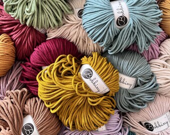 Spoelen 5 mm Premium gevlochten katoenen koord 100 m voor macramé, haken, gerecycled katoen, macramétouw, Baumwollkordel Textilgarn, Makramee Garn
