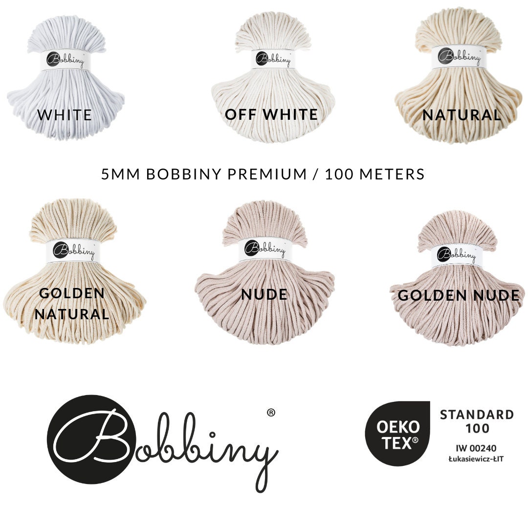 Bobbiny Premium gevlochten katoenen koord - 5 mm x 50 m