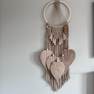 Macrame Dreamcatcher wall Hanging with Feather, Boho macrame wall art, Baby Room Wall Decor, Makramee Wandbehang, Macrame Headboard