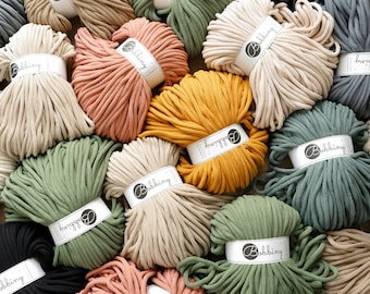 Bobinas 8mm Cordón de algodón suave, Cordón de algodón trenzado 100m, Makramee Garn, Baumwollkordel, Cord Cotton Yarn, Textilgarn, Baumwollkordel