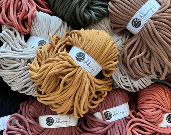 Bobinas de cordón de algodón jumbo de 9 mm, 100 m en varios colores, hilo de macramé, hilo de algodón, hilo de algodón, hilo textil, hilo de macramé, hilo de algodón