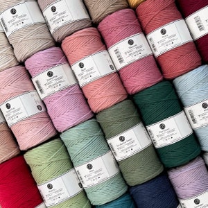 Bobine di corda per macramè da 3 mm, corda di cotone a torsione singola per macramè, corda per macramè 3 mm, Flechtkordel, Makramee Garn, Baumwollkordel Textilgarn