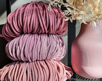 Bobinas premium de hilo de algodón trenzado de 5 mm (100 m), para tejer, ganchillo, crochet
