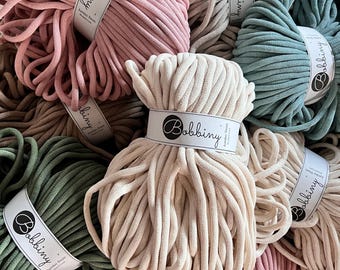 Bobinas de cordón de algodón jumbo de 9 mm, 100 m en varios colores, Makramee Garn, cordón de algodón trenzado, cuerda de macramé, Baumwollkordel Textilgarn, Kordel