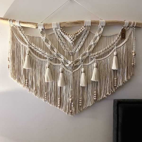 Extra Large Macrame Wall Hanging with tassels, Macrame Mural, Hanging Wall Decor, Home Decor Wall Art, Living Room Decor, Bridesmaid Gift