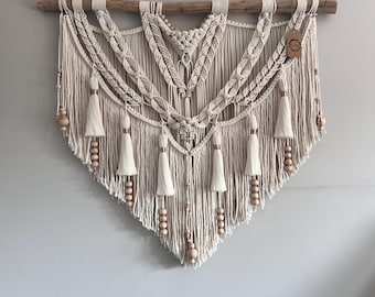 Large Macrame Wall Hanging with tassels, Tapestry Wall Hanging, Hanging Wall Decor, Japandi Fiber Wall Art Decor, Abstract Textil