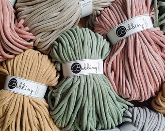 Cordón de algodón Bobbiny Jumbo de 9 mm en varios colores, cordón de algodón trenzado de 100 metros, cordón de macramé, bricolaje hecho a mano, cordón para manualidades, hilo de macramé
