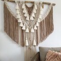 Boho Woven Wall Hanging, Large Wall Weaving Tapestry, Organic Minimal Macrame Fiber Art, Macrame Wall Hanging for Boho Home Decor, Ethnic product logo