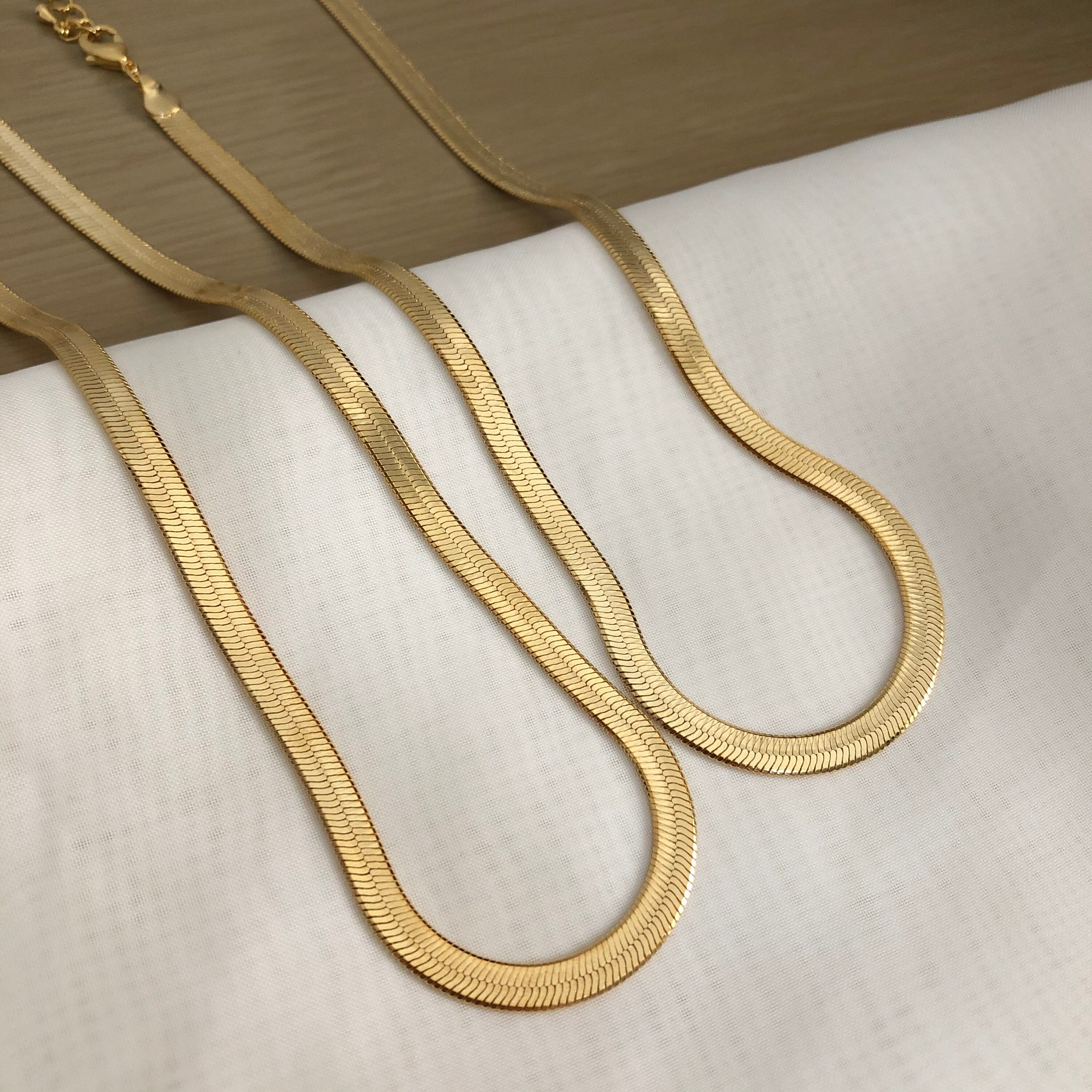 Herringbone Chain Snake Chain 3mm/5mm Gold Plated Etsy
