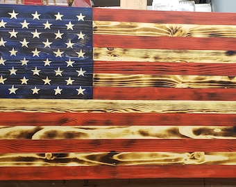 Wooden American flag