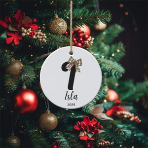 Adornos con nombre y letras - Adorno con inicial personalizado - Regalo de Navidad - Adorno familiar 2024 - Recuerdo familiar - Regalo personalizado - Letra I