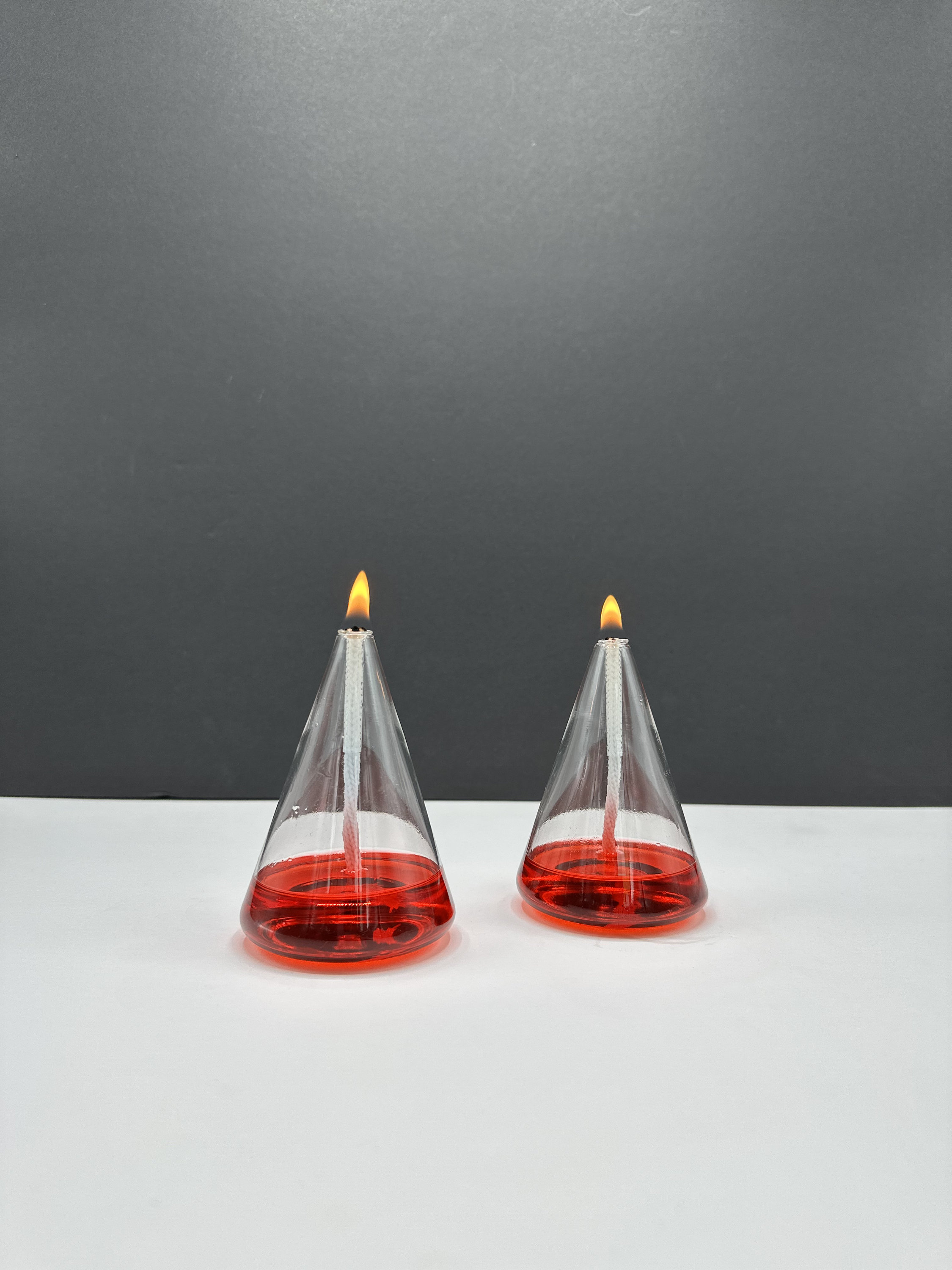 Tapered Glass Oil Lamp Hand Blown Glass Oil Candle Lamp Etsy