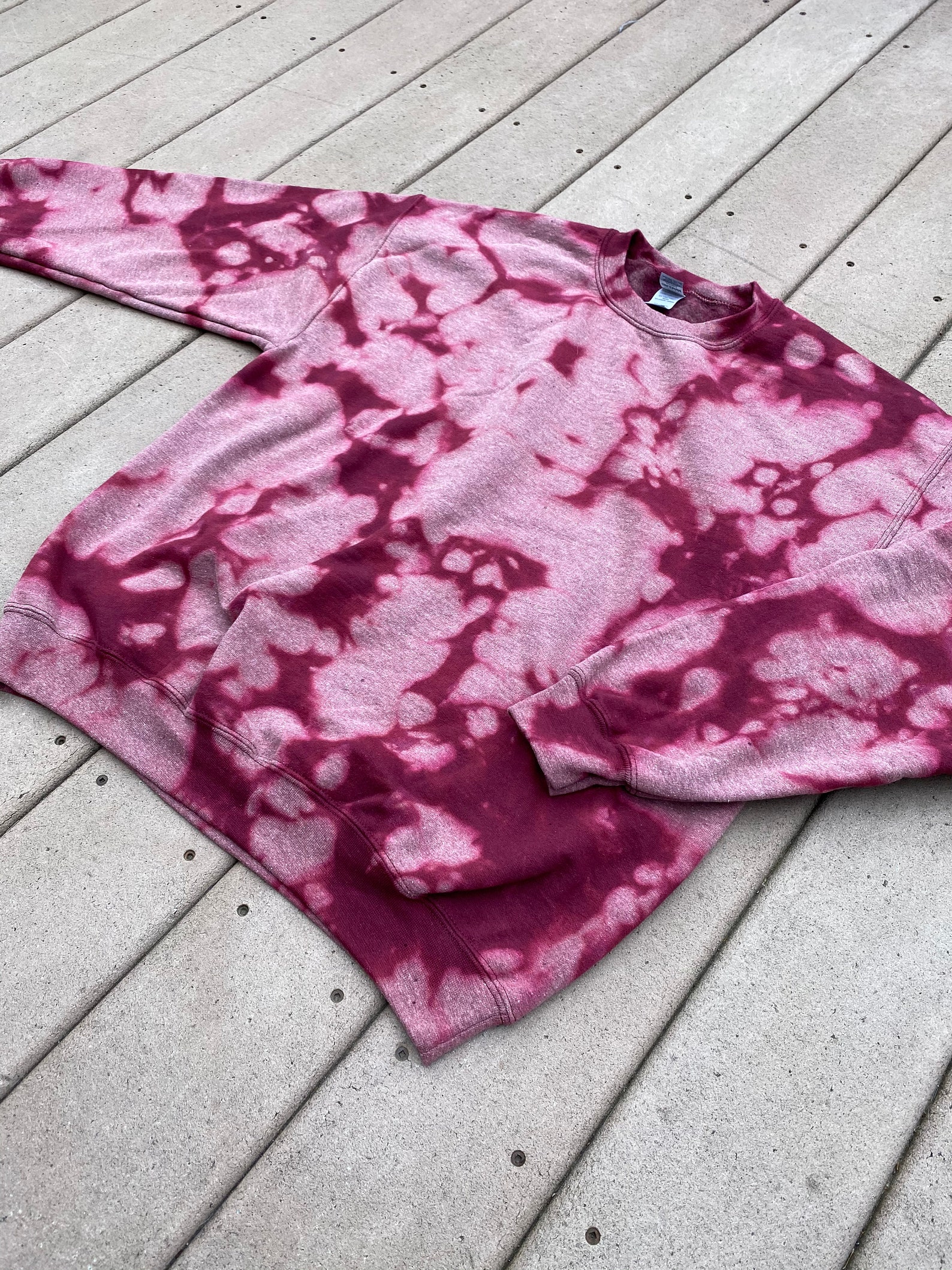 Maroon tie dye crew neck Etsy