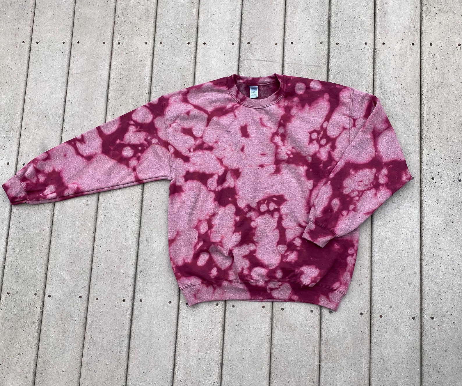 Maroon tie dye crew neck Etsy