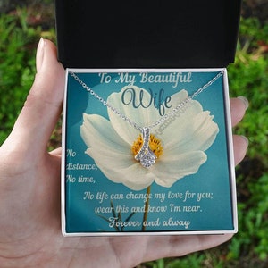 Lindo regalo romántico para esposa, ideas para regalos de cumpleaños, collar, regalo de Navidad y San Valentín, collar para esposa de parte de esposo, tarjeta con mensaje y regalo