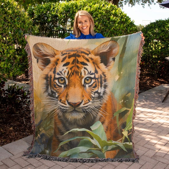 Woven tiger blanket hotsell