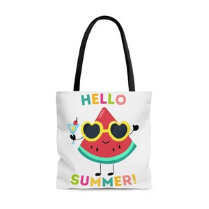 Hello Summer Tote Bag Trendy tote bag, beach bag, Summer Time Gift Bag, Mothers Day Gift Ideas, Welcome Summer Party Gift, Teacher V