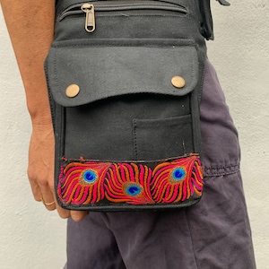 Bumbag, Hipster pouch, Canvas side bag, Pocket Belt, Money Belt, Festival bag, Vegan Bag, Belt Bag, Fanny Pack