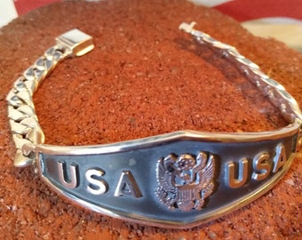 United States Army Shield Style Chain Bracelet