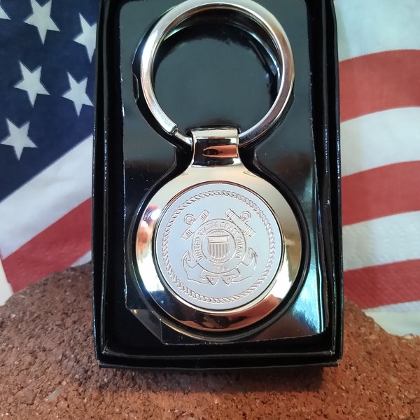 United States Coast Guard Key Ring Hand engraved
