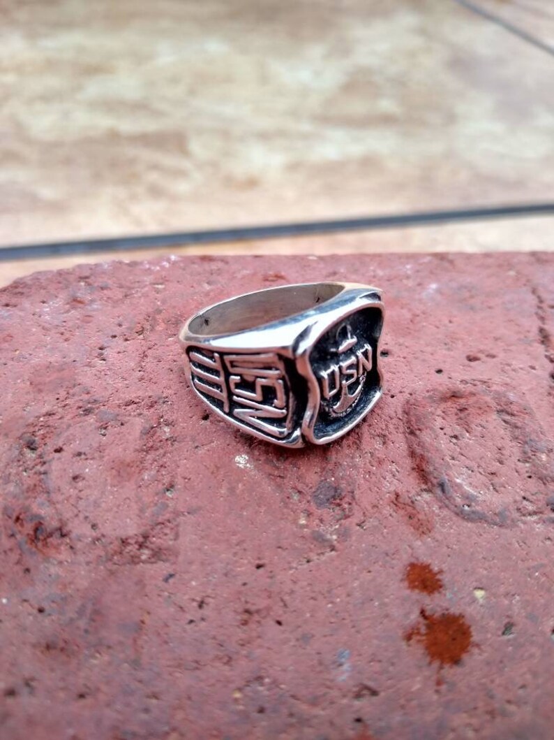USN United States Navy Ring Sterling Silver 925 Etsy