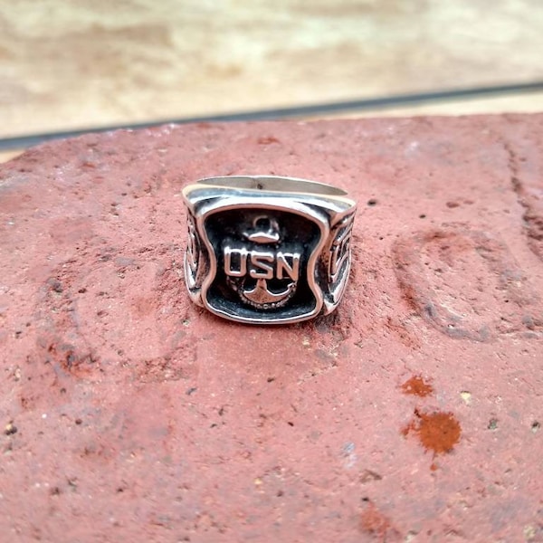 USN United States Navy Ring Sterling Silver 925