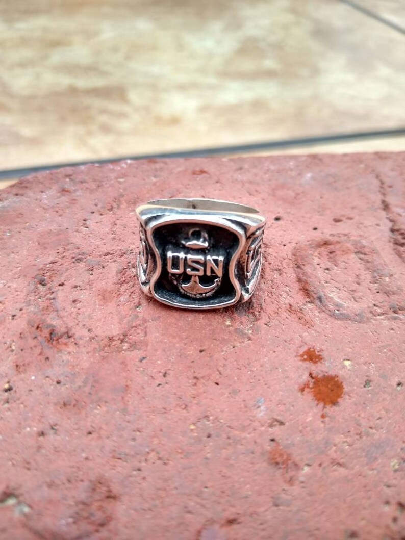 USN United States Navy Ring Sterling Silver 925 Etsy