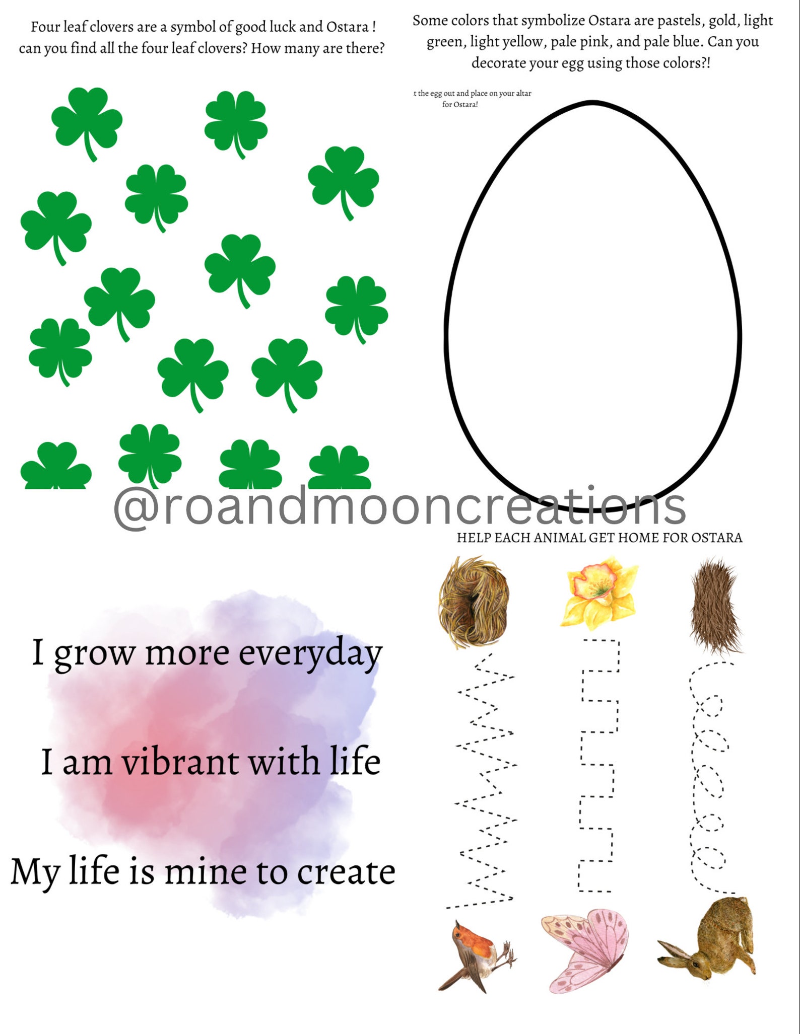 Preschool Ostara Worksheets | Learning Printables | Pagan Holidays ...