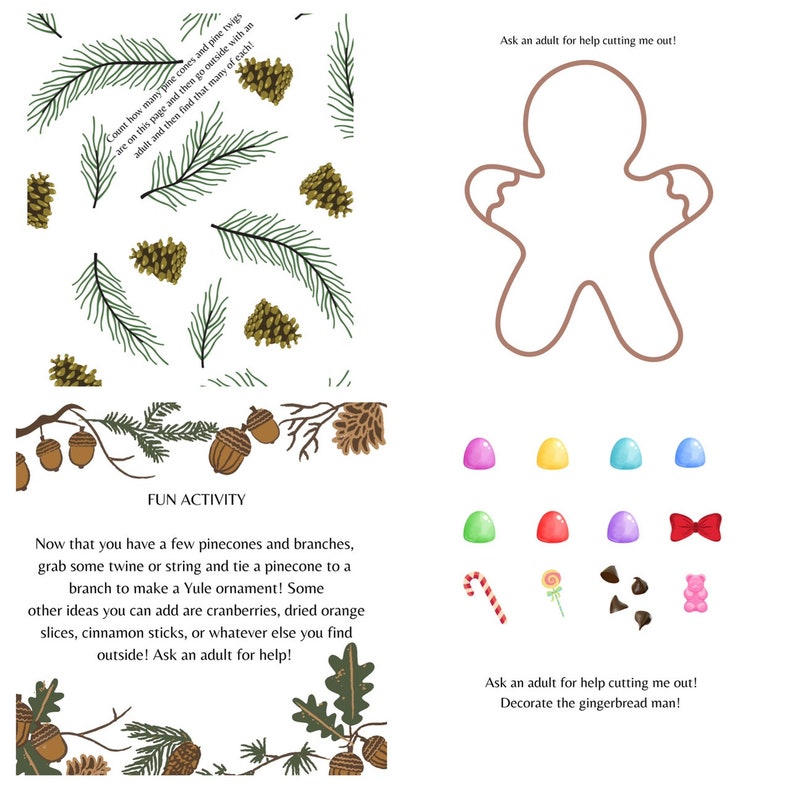 YULE PRESCHOOL WORKSHEETS Toddler Printables Pagan - Etsy
