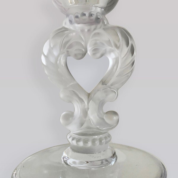 Cristal de Sèvres Grand Vase à flûte - vintage Français Porte-bougies en cristal - Vase en cristal de Sèvres - Vase à tige en forme de cœur Acanthus feuilles vase