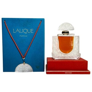 Lalique Chevrefeuille Perfume Crystal Bottle and Pendant - Vintage Lalique Extrait de Parfum - French Limited Edition Flacon Crystal Art