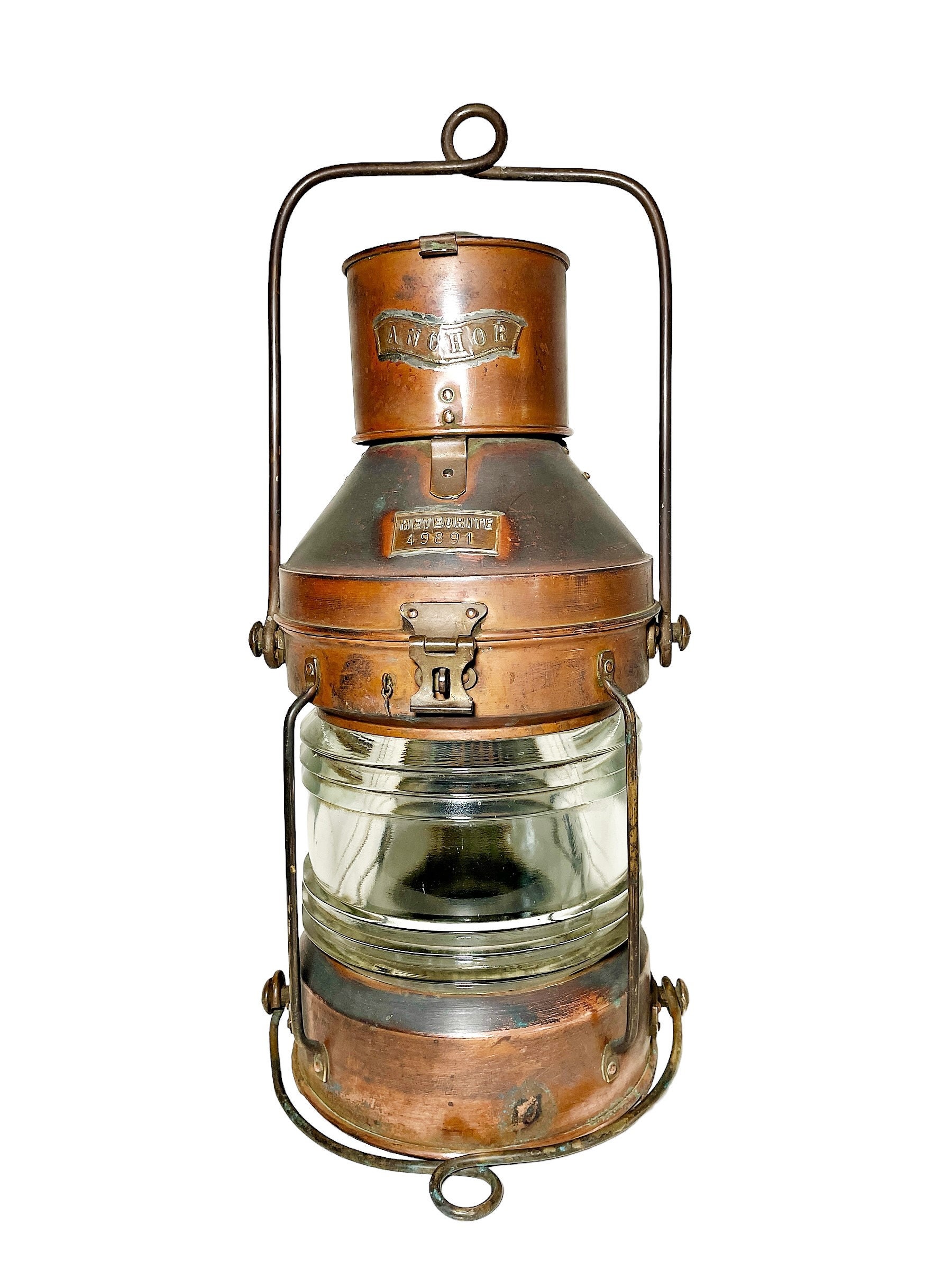 Electric Lantern - Ships Lanterns Antique Brass Anchor Lamp - 12