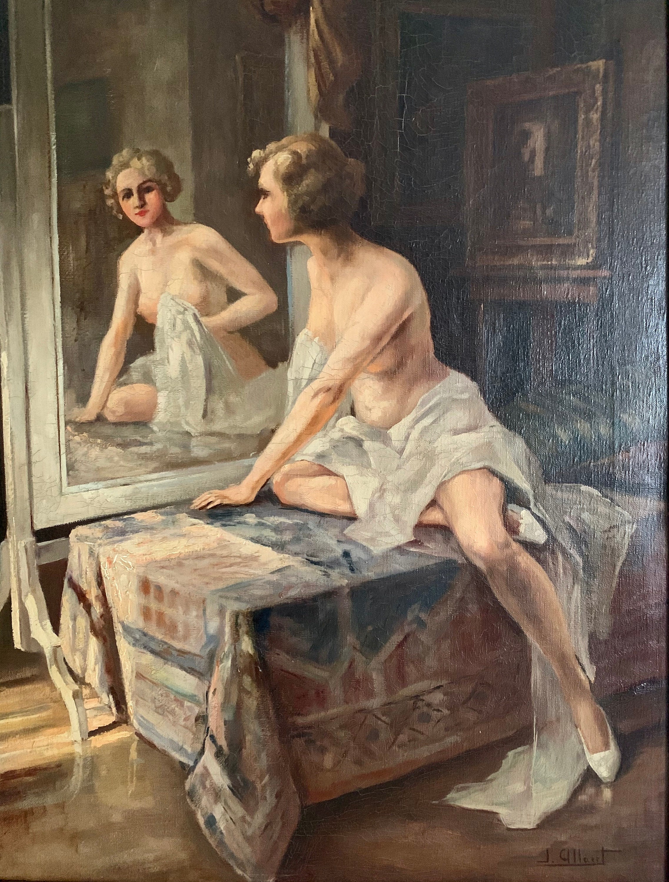 Female Nude Oil on Canvas Jacques Lieven Allaert 1900-1975 - Etsy Denmark