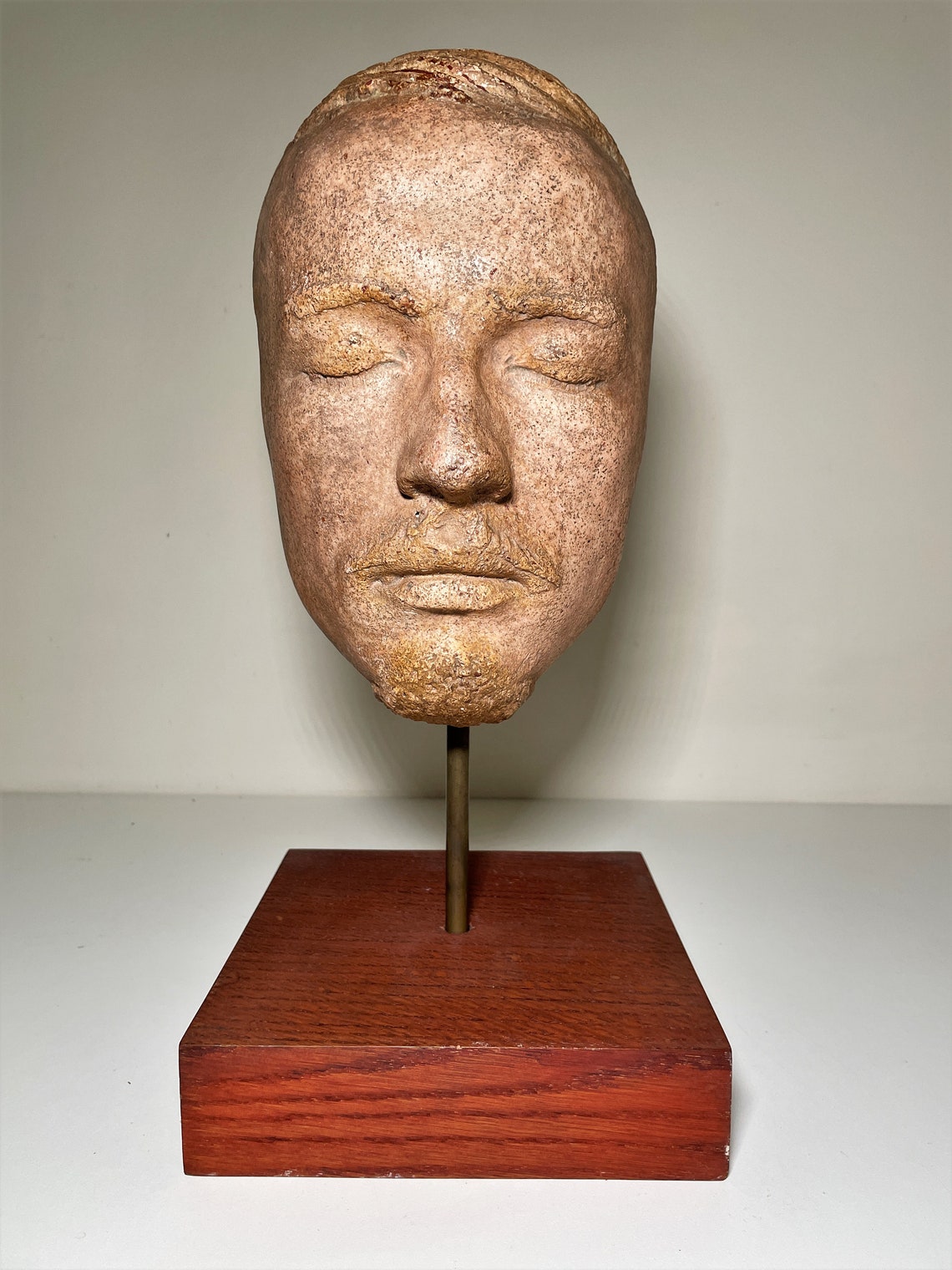Life Size Male Face Portrait Terracotta Sculpture Mid Etsy