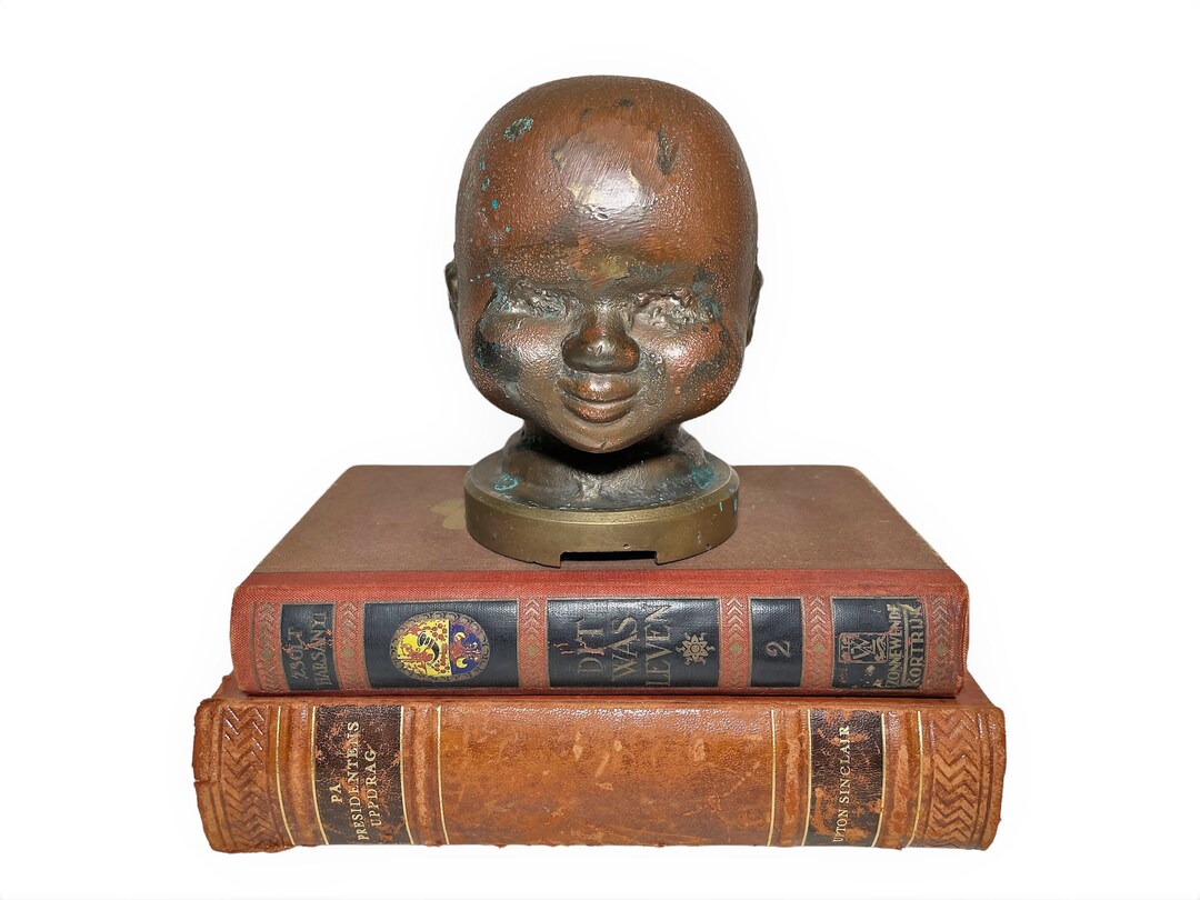 Vintage Doll Head Bronze Mold European Factory Child's Doll Head Mold MCM Industrial Toy Head