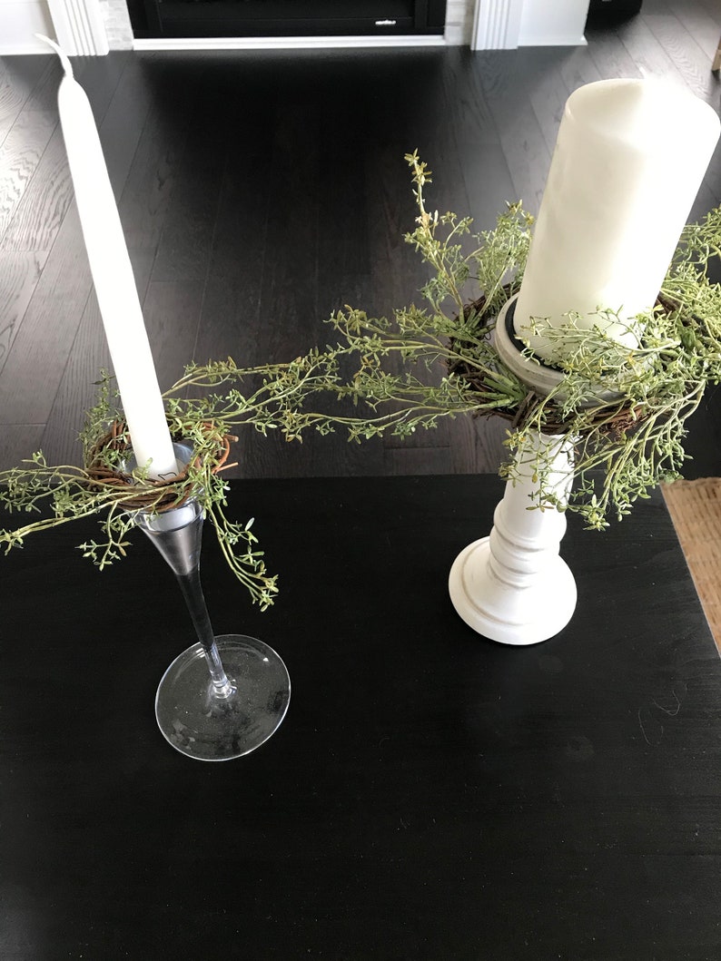 Candle Ring Wreath Candle Ring Candle Wreath Pillar Candle Etsy