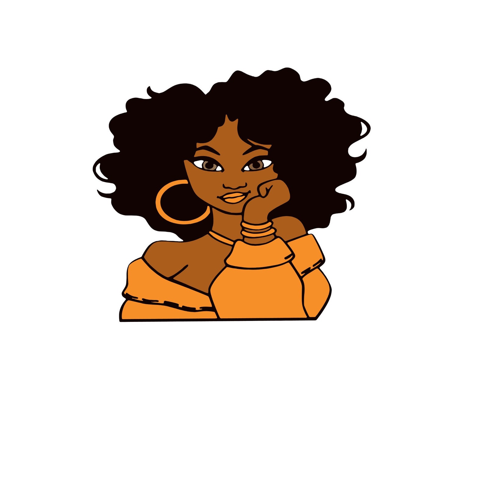 Afro Decal for Mugs Big Wavy Hair Black Girl Magic Sticker Etsy
