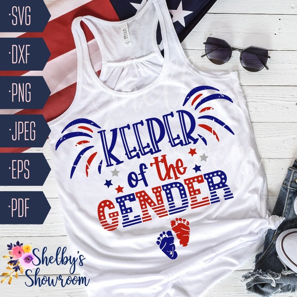 Keeper of the Gender, Gender Announcement, 4th of July Pregnancy Announcement SVG, Gender Reveal, Fourth of July Gender Announcement