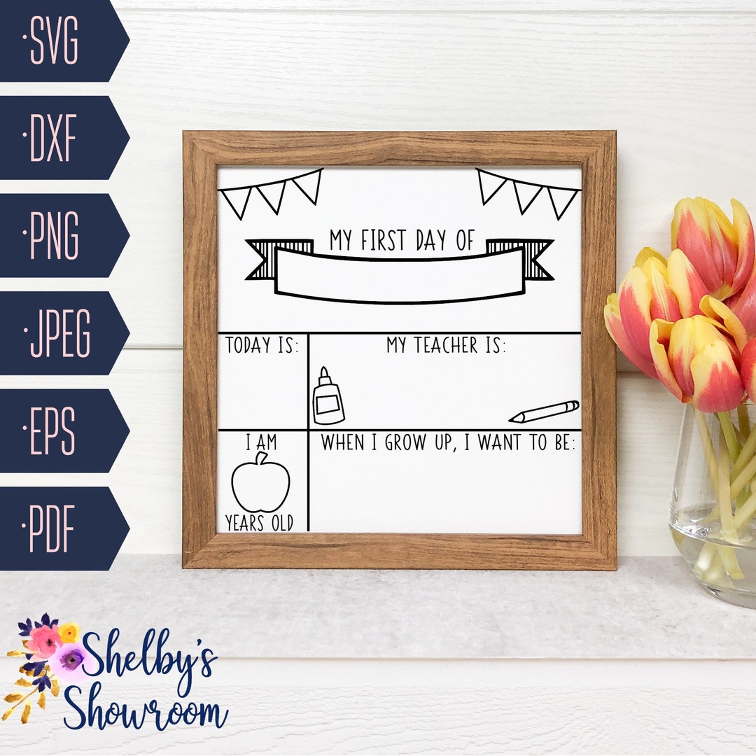 First Day of School Sign SVG School Chalkboard Cut File 1st - Etsy