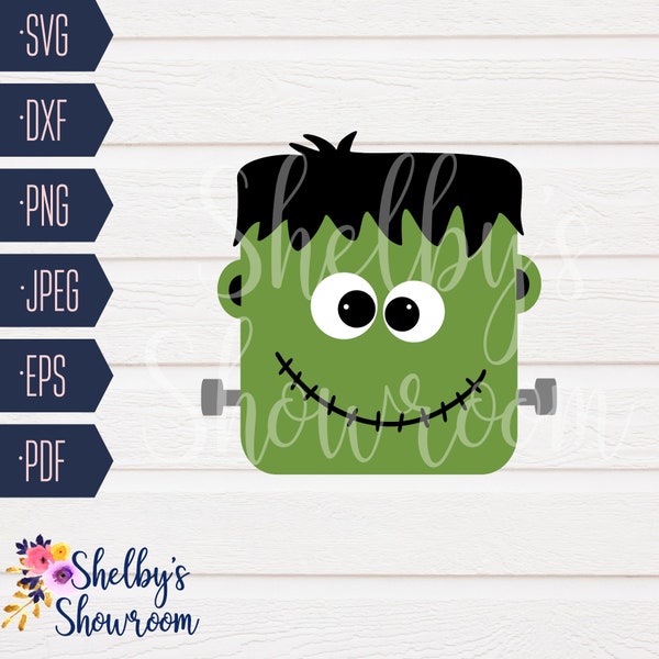 Frankenstein SVG, SVG Cut File for Halloween,  DIY Kid Shirt, So Franken Cute, Frankenstein Face, Frankenstein Cutie, Cut File, Dxf